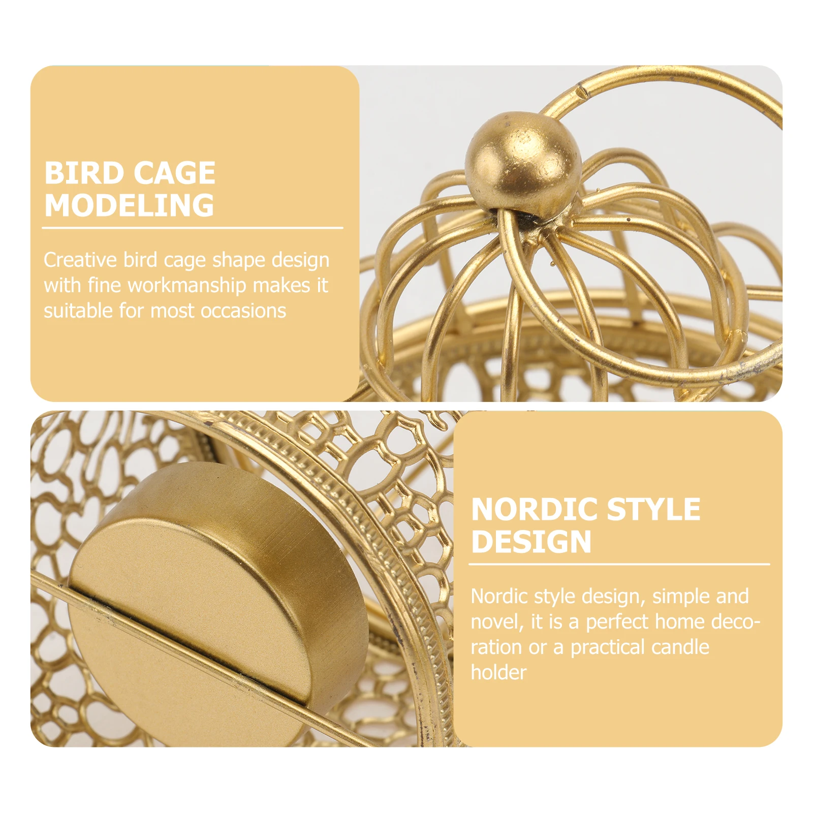 

1Pcs Birdcage Candleholder Nordic Style Creative Cage Candlestick Iron Home Decor Tealight Stand Coffee Shop Bar