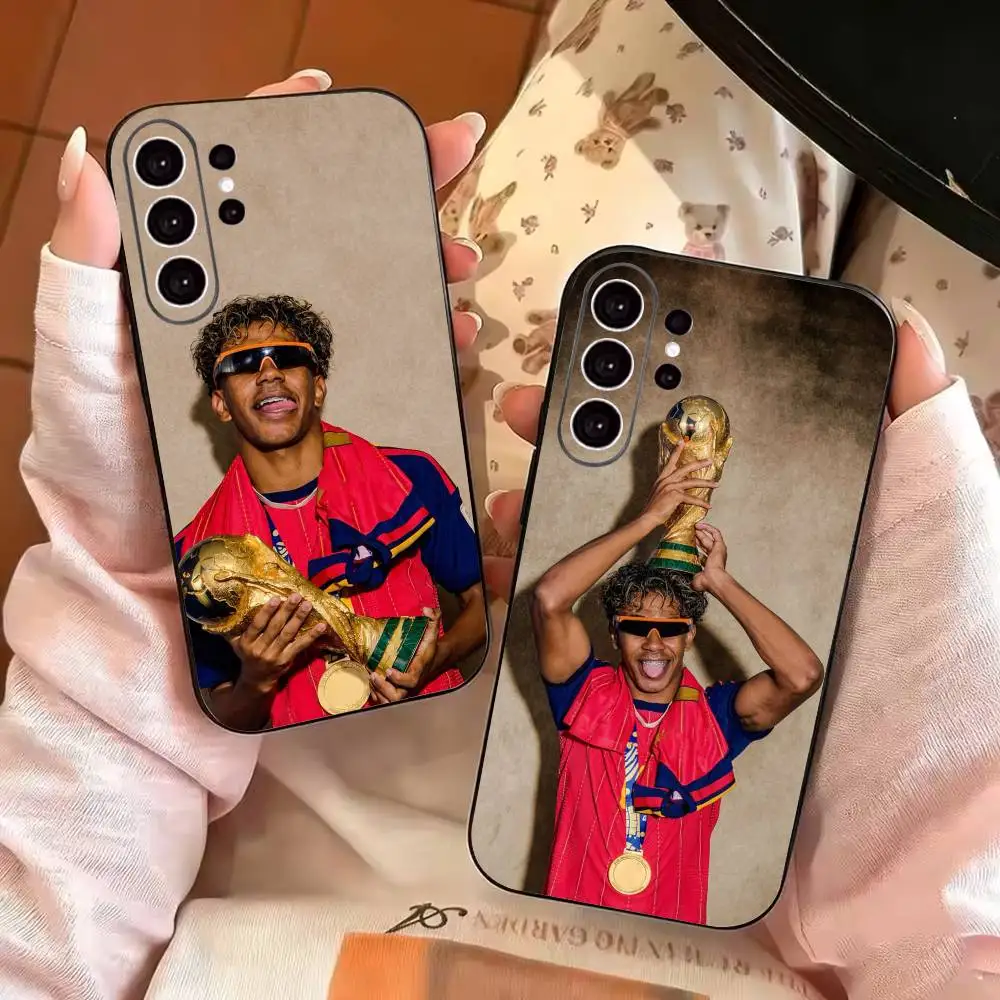 Football Star Lamine Yamal Phone Case For Samsung S25,S24,S21,S22,S23,S30,Ultra,S20,Plus,Fe,Soft Silicone Black Cover
