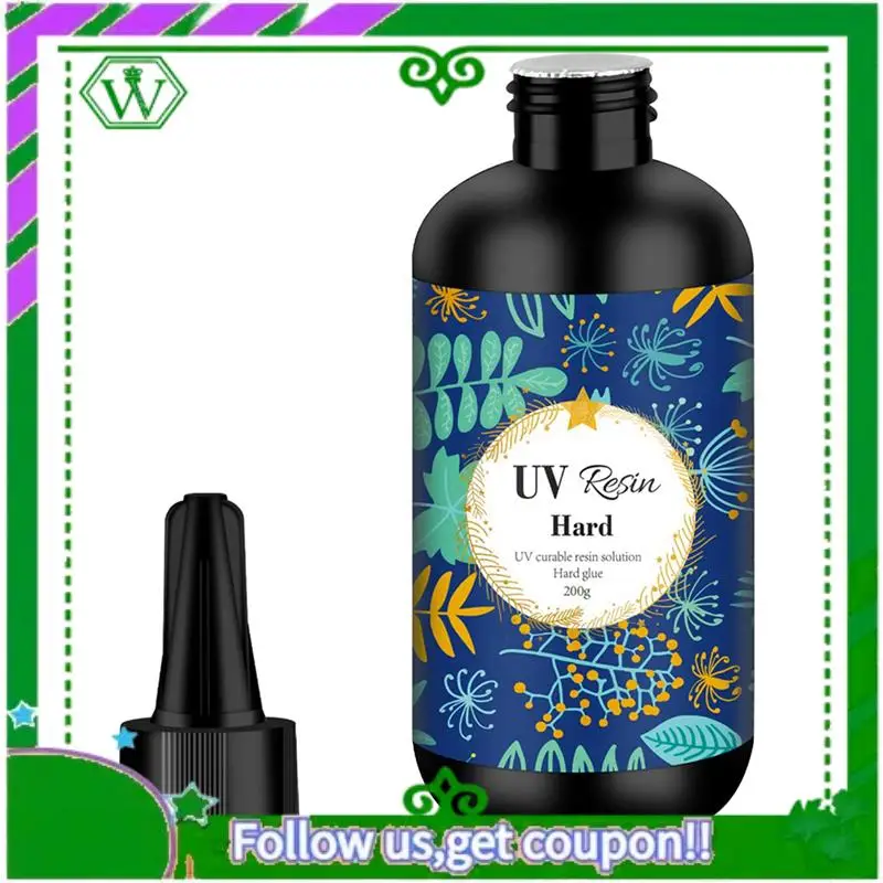 

A18P-2X UV Resin 200G Transparent Ultraviolet Curing Clear Hard Type Resin, Solar Cure Resin For DIY UV Resin Jewelry Making