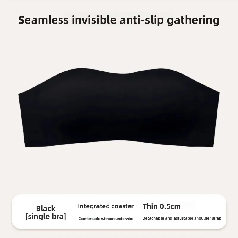Summer Lightweight Strapless Seamless Bra for Women, Non-slip, Enhances Small Bust, Makes It Look Bigger, Invisible, Wire-Free view 5