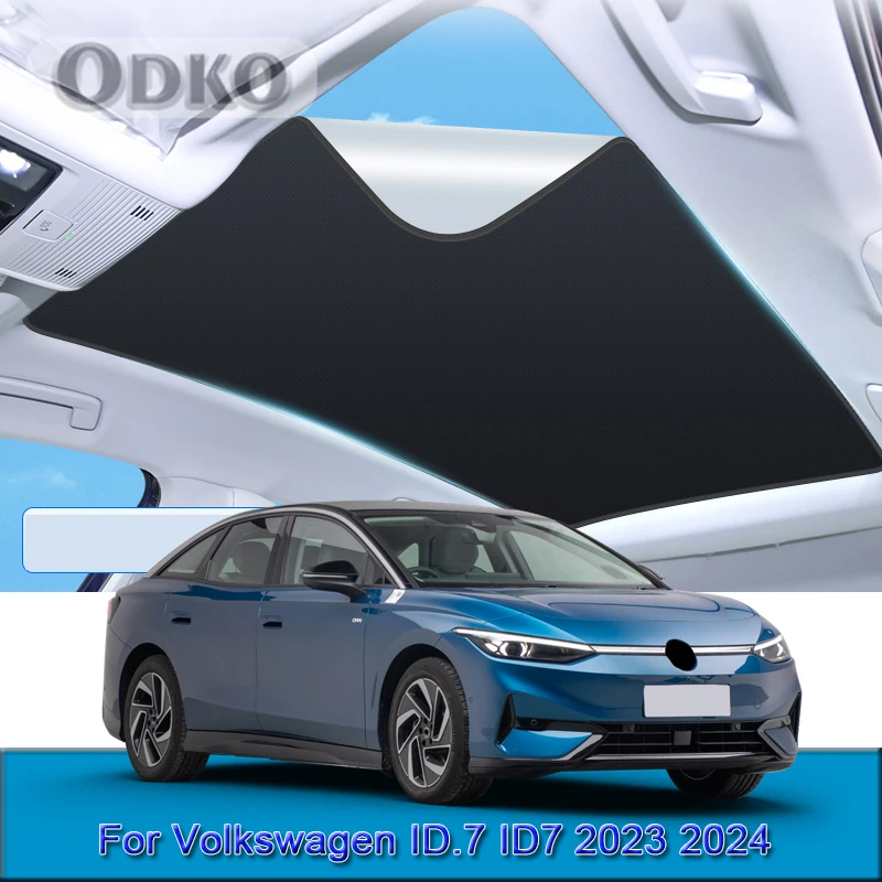 Car Electrostatic Adsorption Sunroof Sunshade Cover Fit For Volkswagen ID.7 ID7 2023 2024 2025 Heat Insulation Skylight Sticker