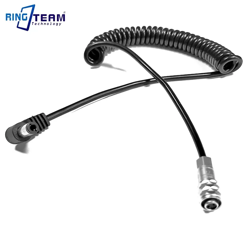 Coiled Spiral Power Cable DC 5525 5.5x2.5mm to Weipu FS6 for Blackmagic BMPCC4K Pocket Cinema Camera 4K