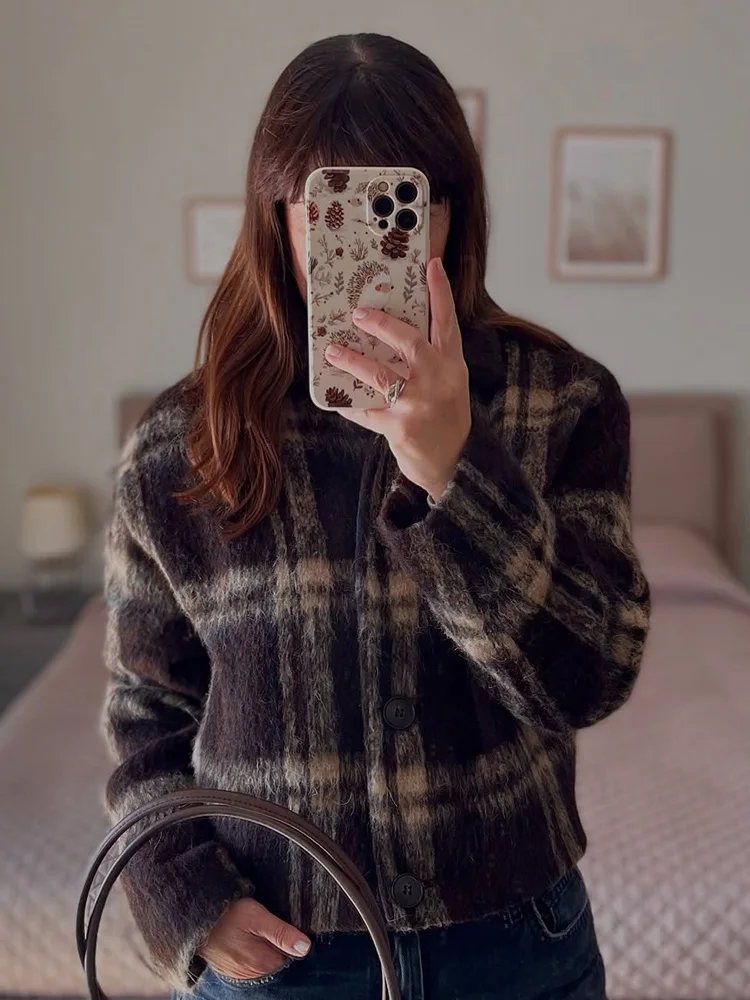 

HH женские свободные однобортные шерстяные короткие пальто с отложным воротником и длинными рукавами, осенняя женская модная уличная куртка с карманами