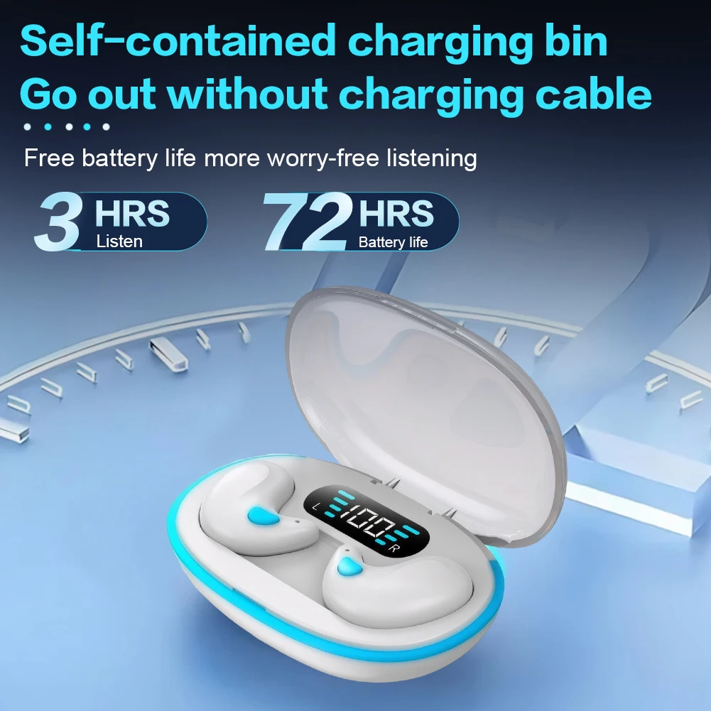 Auriculares X55 para dormir, miniauriculares inalámbricos compatibles con Bluetooth 5,3, auriculares estéreo con micrófono, llamada HD, auriculares deportivos impermeables