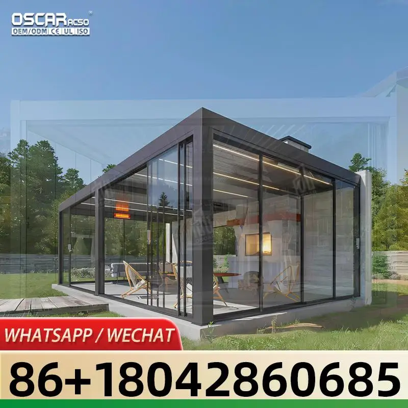 

Retractable Electric Metal Canopy Louvered Aluminum Pergola 4x6 for Yard Patio Garden pergola