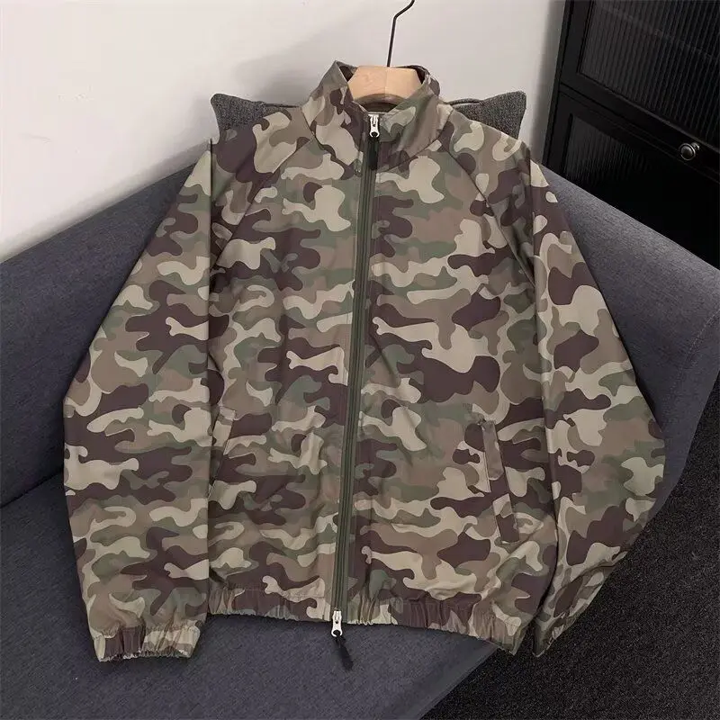 

Men's Camouflage Lightweight Qui-Dry Outdoor Casual Loose Windbreaker Spring Summer Faionable Stand Collar Sun Protection...