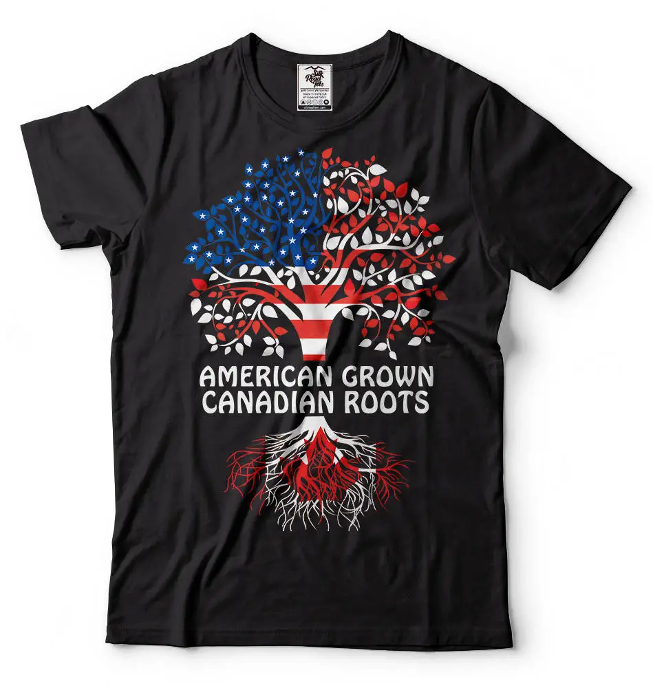 American Grown Canadian Roots T Shirt Canada Patriot