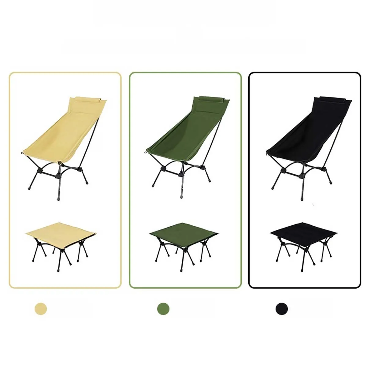 Multi-function Camping Moon Chair Outdoor High Back Ultralight Folding 2 in 1 Chair Portable 200Kg Load Traveling Rocking Chairs