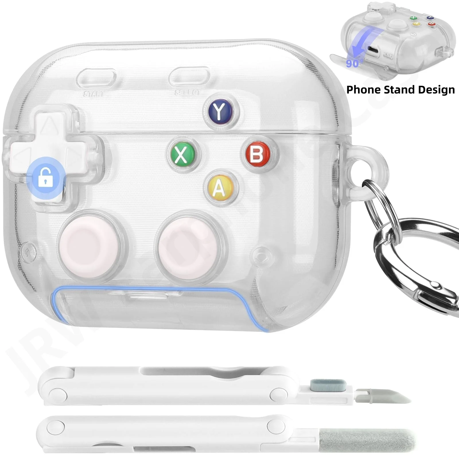 For AirPods Pro 3/Pro 2/Pro/4 Earphone Case with Secure Lock Cute 3D Game Player Design Protective Cover for AirPods 4/Pro 3/Pro
