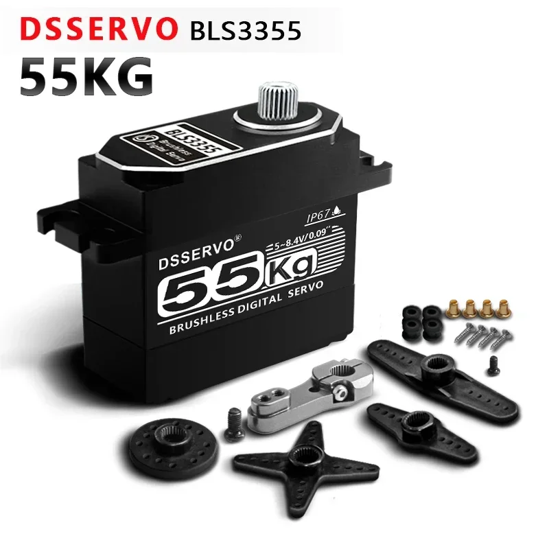 BLS3355 55kg Waterproof Digital Servo High Torque Brushless Motor Full Metal Gear for 1/8 1/10 RC Car Crawler Boat DIY