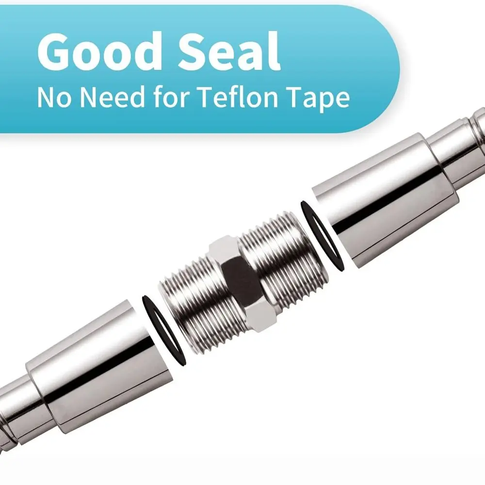 Joint 304 Stainless Steel Shower Hose Extension Extra Long 1/2 to 1/2 Hose Connector Hose Joint