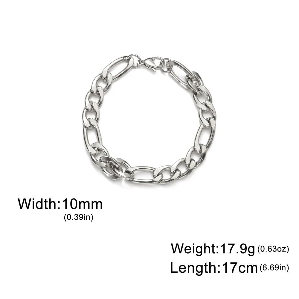 My Shape Mode kubanische Kette Männer Armband Edelstahl 3//9mm Breite Kette Armbänder Figaro Kette Junge Handgelenk Schmuck Paar