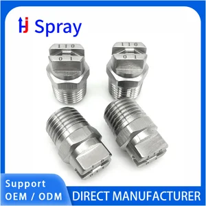 Huajue OEM/ODM Stainless Steel Flat Fan Nozzle 3/8 Inch BSPT Male Thread HVV Series 40 Degree Spray Angle for Cleaning/Dust