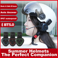 LX1 Motorcycle Summer Helmet Special Bluetooth Headset Portable CVC Smart Noise Cancelling Waterproof Takeaway Headset Blue