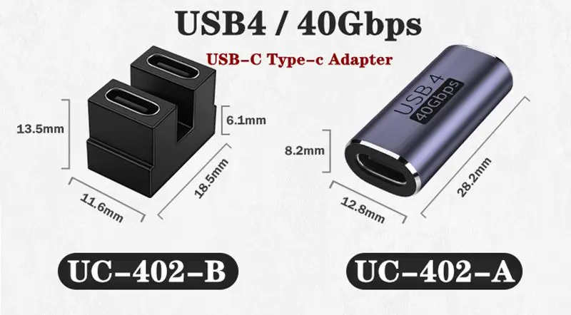 40Gbps USB 4 Type-C Female To USB4 Female Coupler USB-C Adapter Connector Type C Device Converter Data Adapter Mini USB Adapter