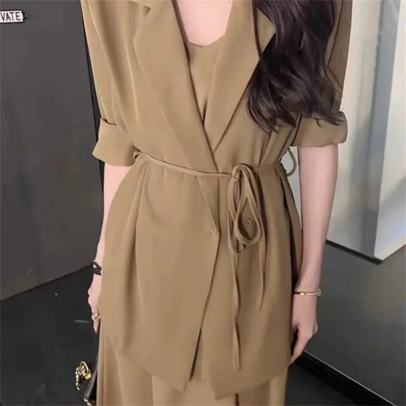 High end Fashion Dress Set Women's 2025 Spring Summer New Small Fragrant Style Suit Dress with Waist Wrap for Slim Two Piece Set