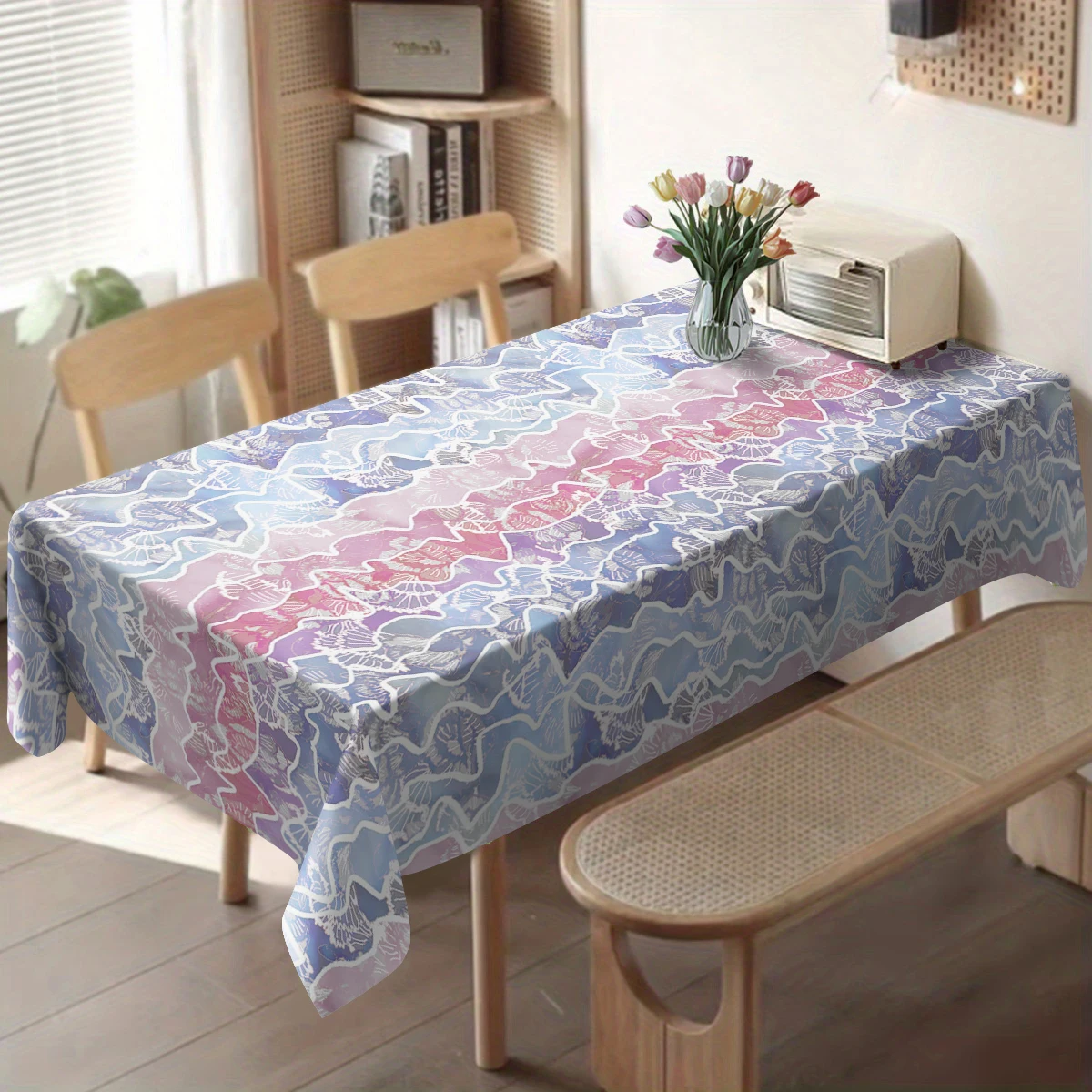 Mantel Rectangular Impermeable con Estampado de Rayas, Mantel de Poliéster para Mesa Rectangular, Decoración para Fiestas, Nappe, Mesa de Café