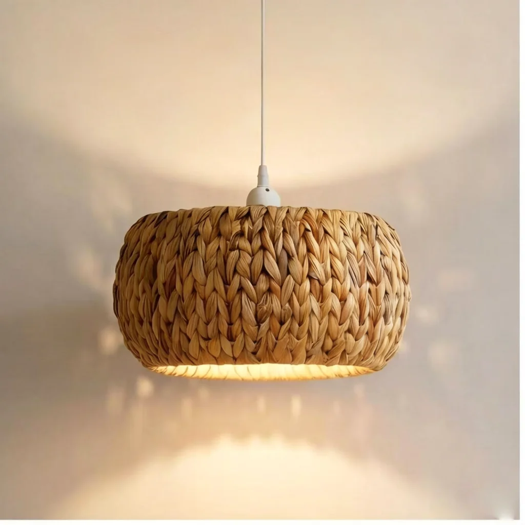Handwoven Banana Tree Bark Pendant Lamp, Pure Natural And Eco-friendly Led Light For Hotels, Cafes, Restaurants, And Living Room