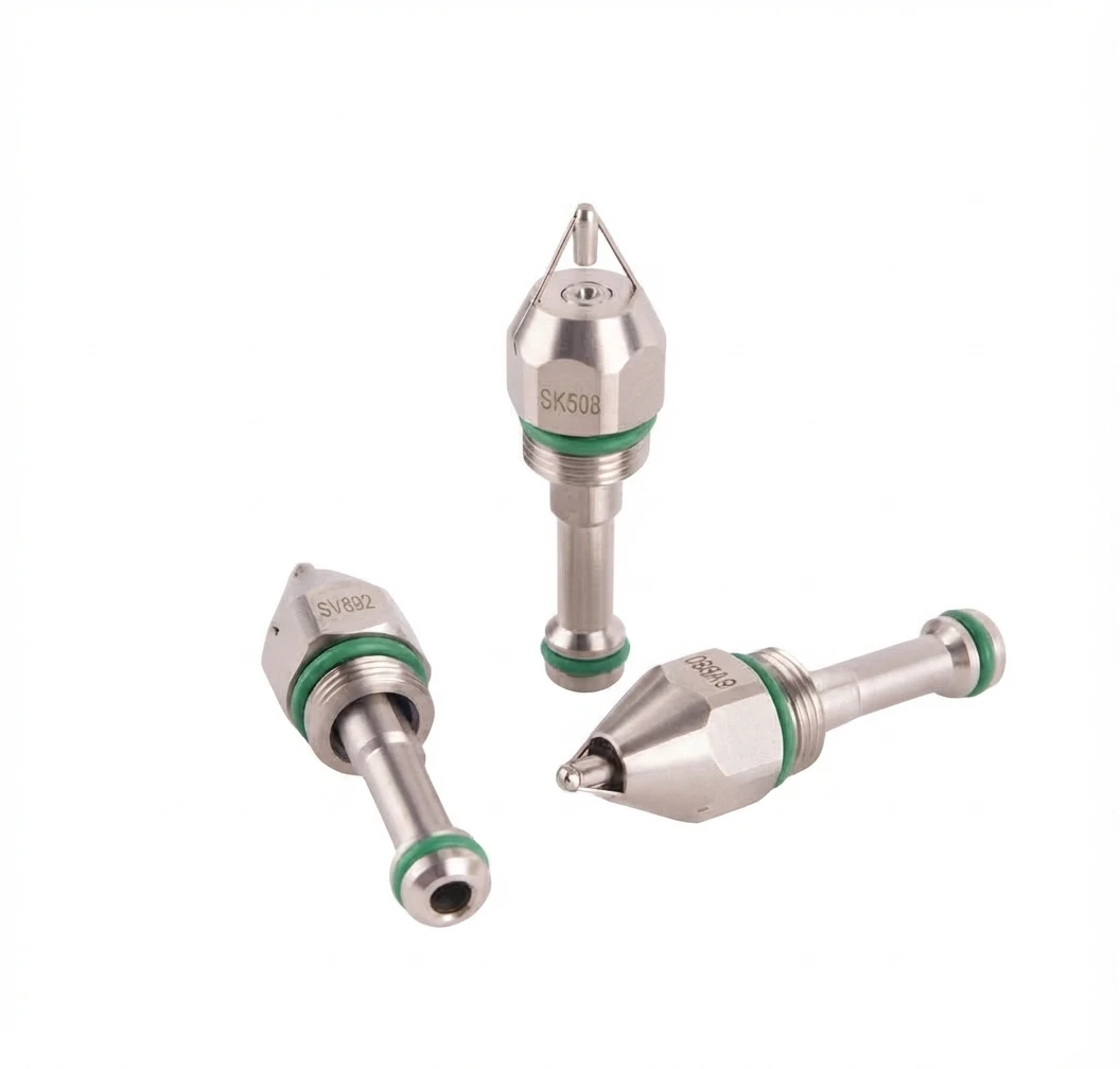 304 Stainless Steel Air Atomizing Nozzle – Ultrasonic Dry Fog, 30°/60°/80° Spray Angles for Dust Removal