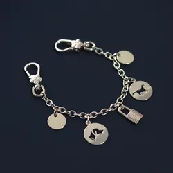 golden shinny Metal keychain bag charm decoration bag extended flower pendant girl lobster clasper