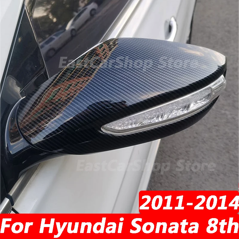 

For Hyundai Sonata 8th 2014 2013 2012 2011 Car Rear View Rearview Side Glass Mirror Cover Carbon Fiber Frame Side Mirror Caps