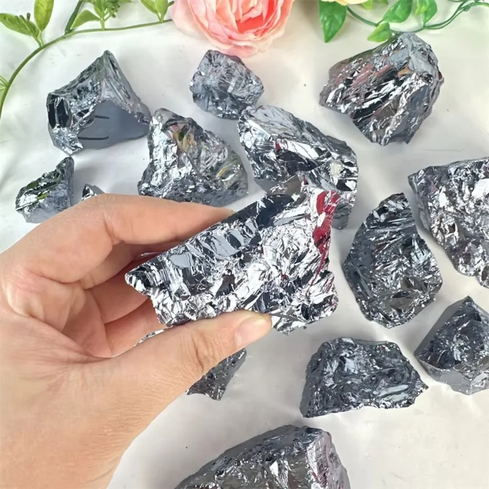 Wholesale natural healing gemstones rough raw crystal terahertz rough stone for home decoration