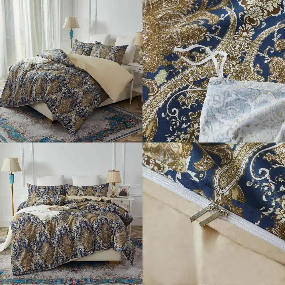 

Комплект пододеяльников King Size Bohemian Paisley — 1 пододеяльник + 2 наволочки, винтажное королевское постельное белье, мягкое и приятное для кожи