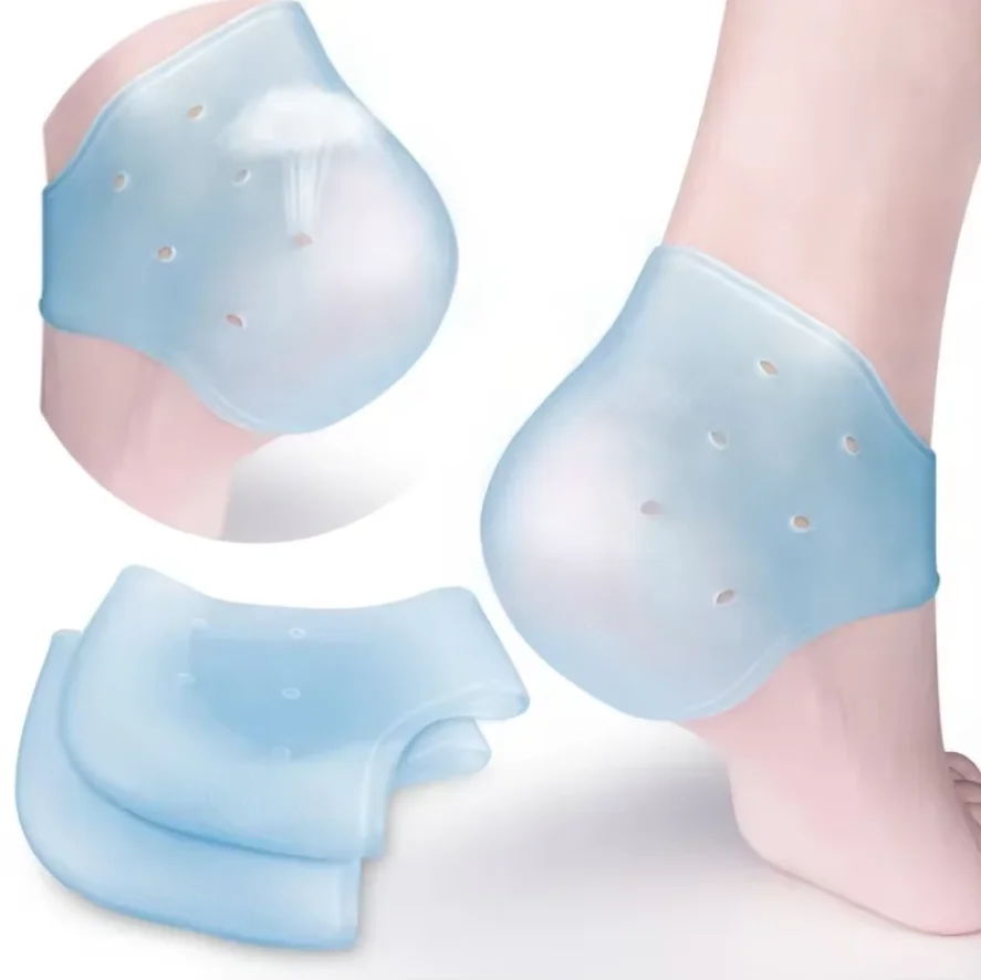 Gel-Fersenschutz zur Linderung von Fersenschmerzen bei Plantarfasziitis, Trockener Haut, Rissigen Fersen und Fersensporn - Feuchtigkeitsspendende Fußpolster