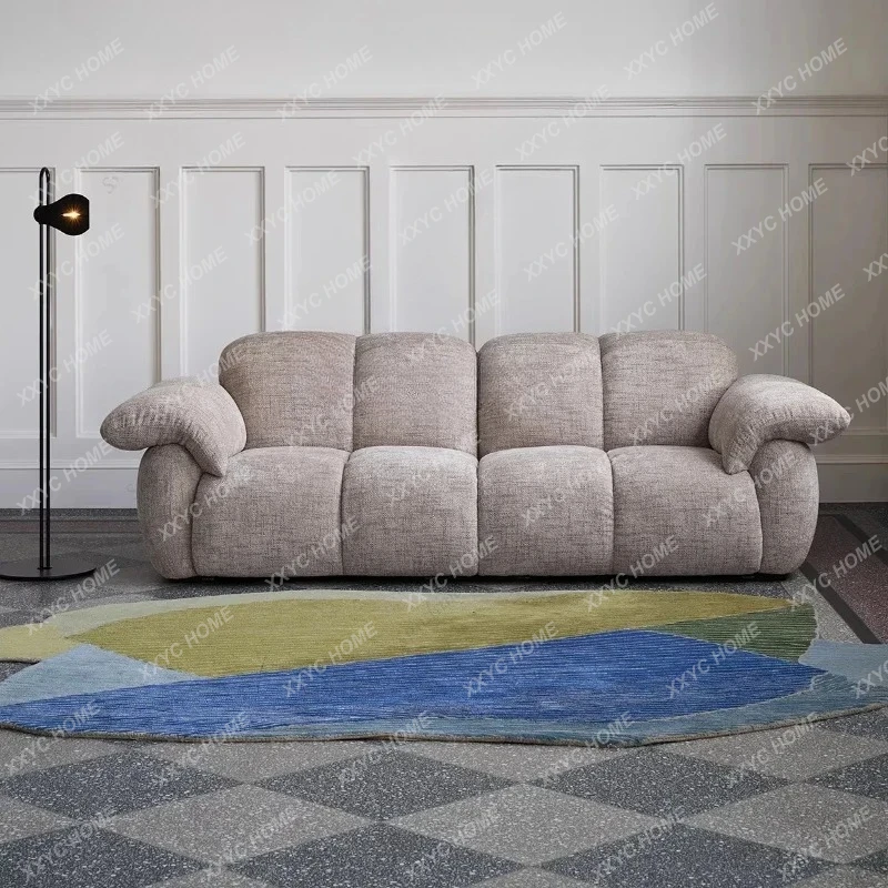 X-S Fabric, retro three-person, simple modern living room straight row adjustable function sofa HG