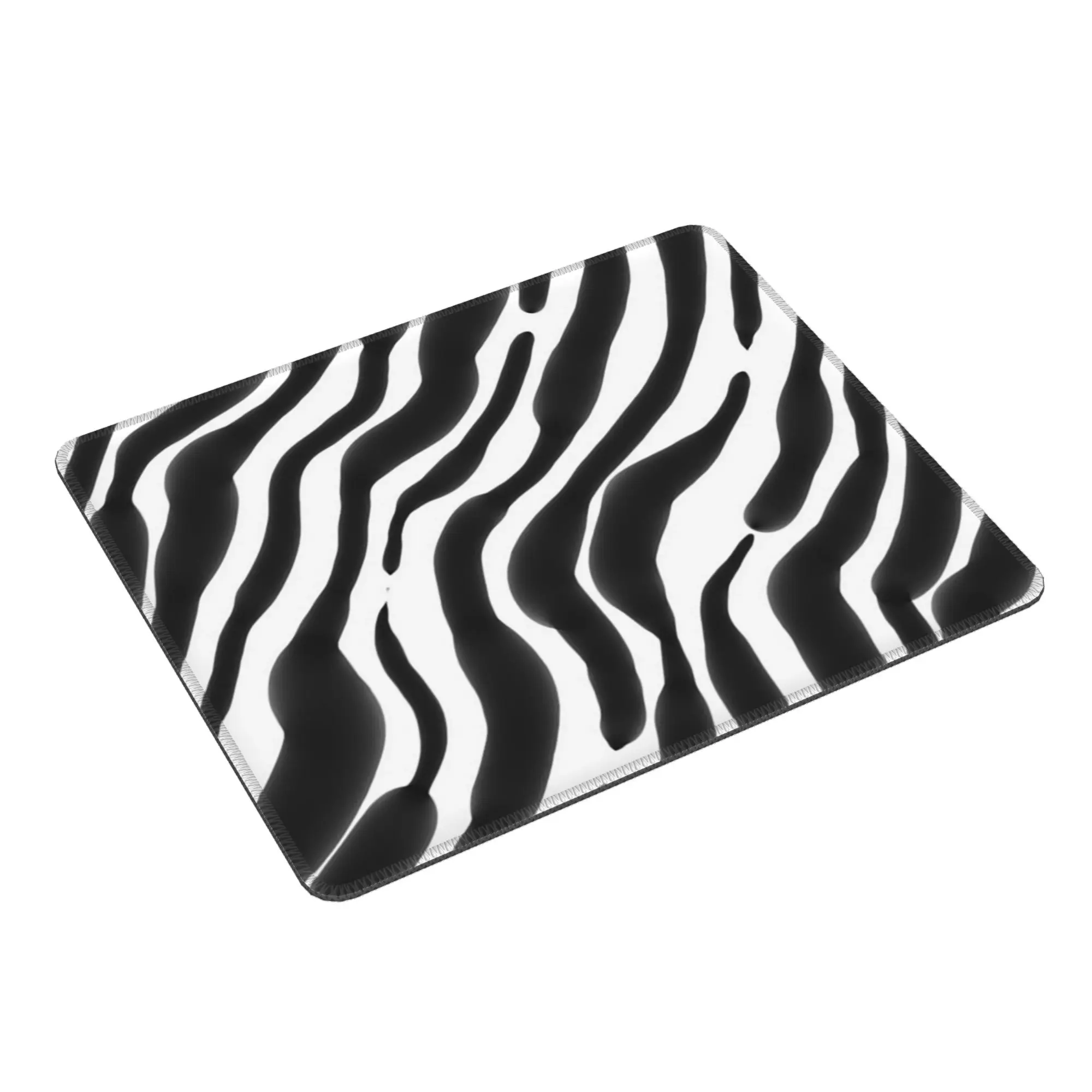 Liquid Black White Zebra Pattern Mouse Pad Computer Keyboard Mouse Mat Gaming PC Laptop Desk Mat Office Table Mats