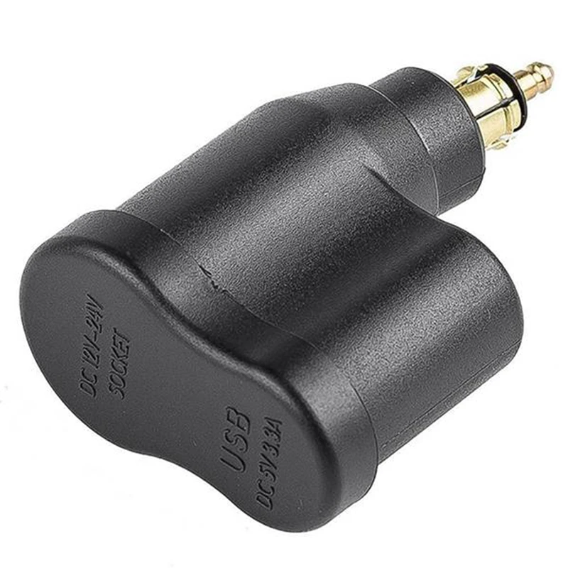 Hella DIN Plug 3.3A Motorcycle Power Adapter Dual USB Socket Charger Waterproof For BMW R1200GS R1250GS F800GS F700GS