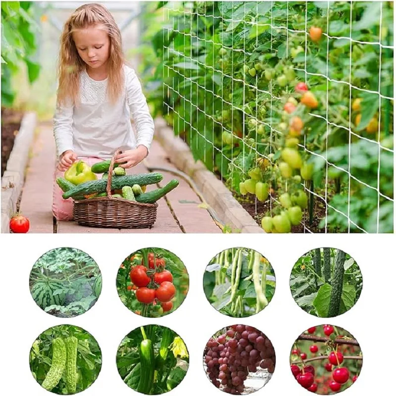 Garden Trellis Netting Abrasion Heavy Duty Polyester Climbing Net for Plants Tomato Vegetables Outdoor Gardening Accessories