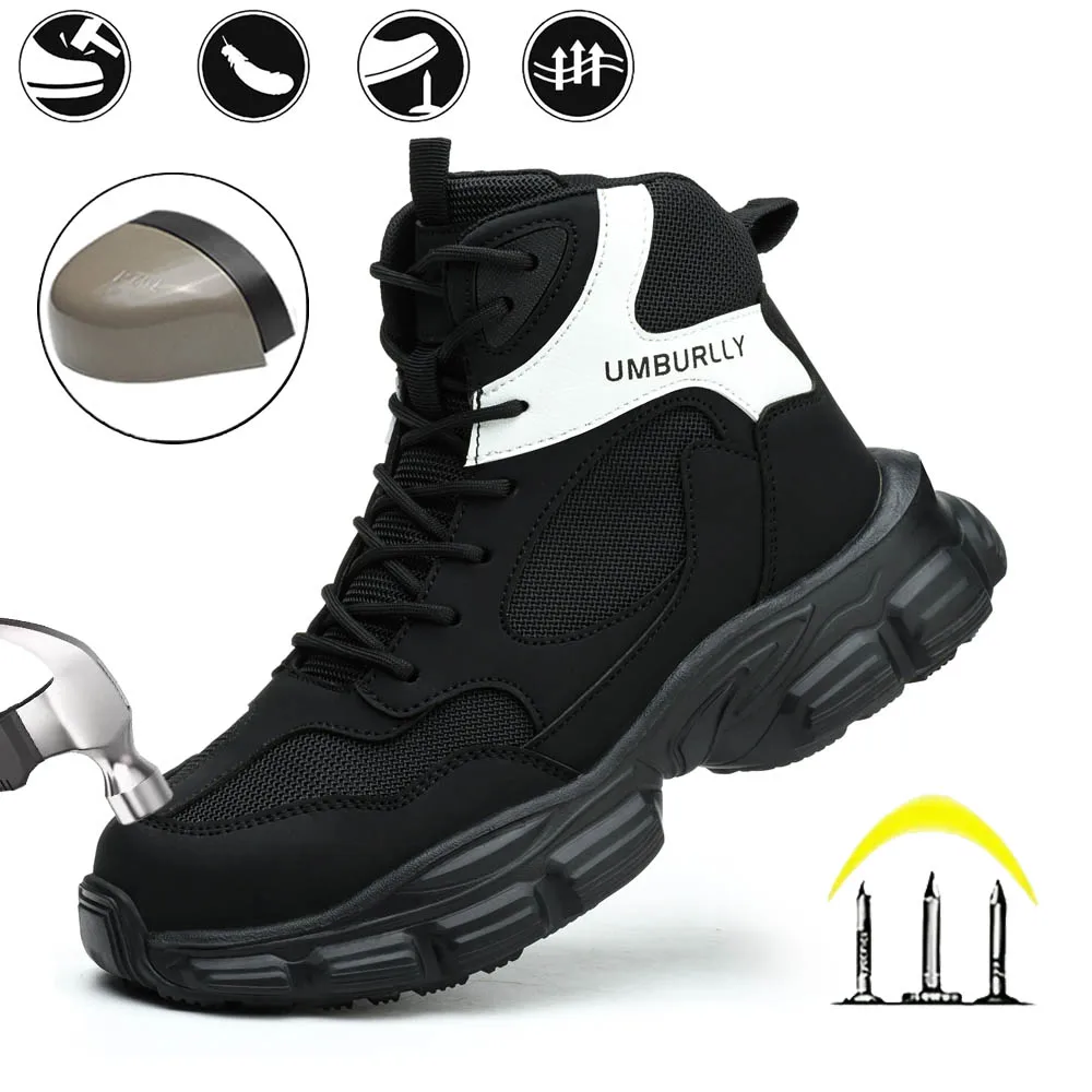 

Women's safety shoes with steel toe design, anti-slip and anti-pressure function, protecting the ankles, suitable for factory wo