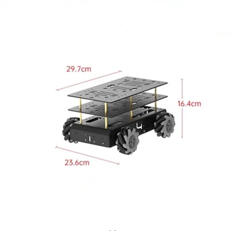 Metal 4WD Chassis Do Carro com Roda Mecanum, Roda Omnidirecional, Roda Universal ROS, DIY Robô Inteligente Stea, 80mm