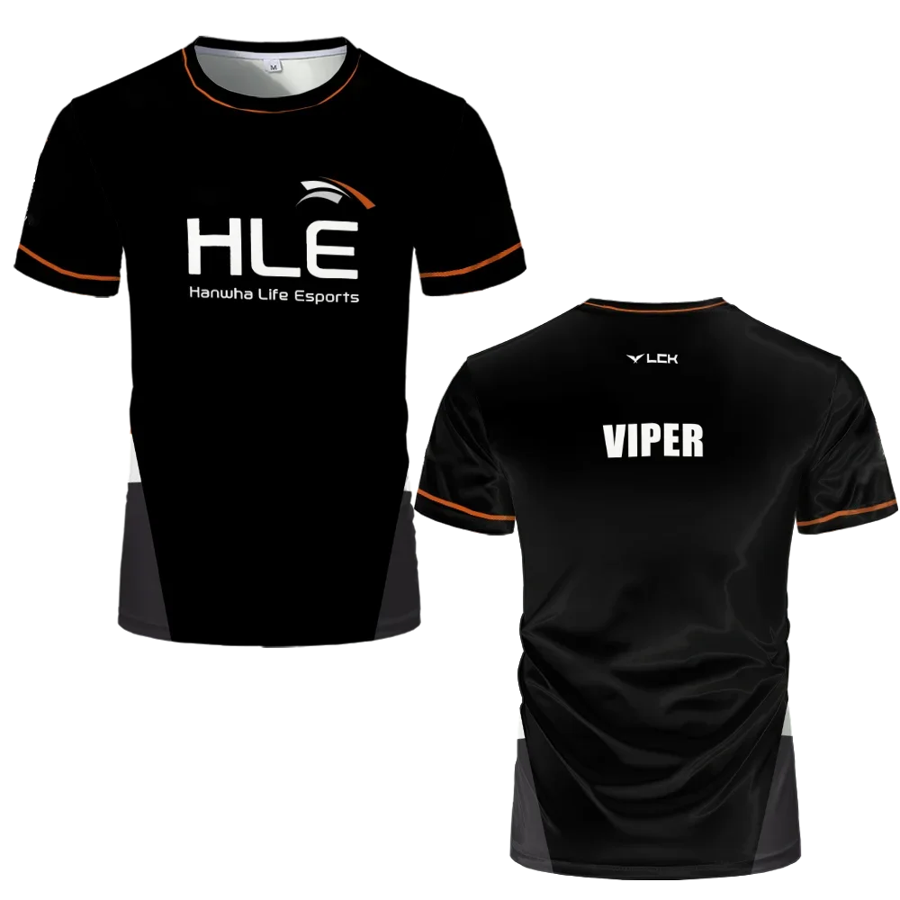 HLE League of Legends Men's Uniform T-shirt, Esports, Gaming Server, Viper Team, Men's Top, New Name Developed Behind T-shirt