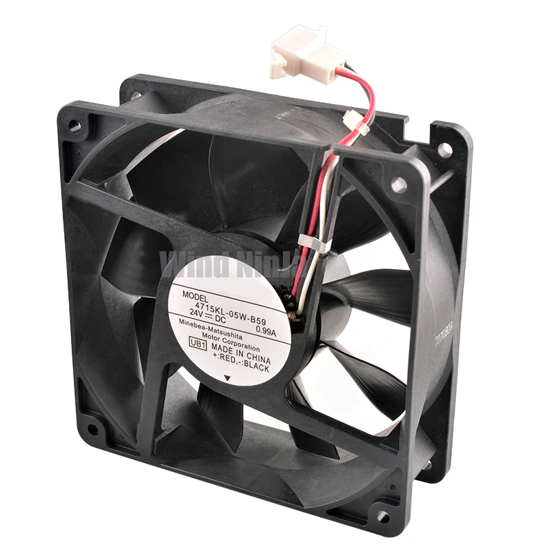 

12cm/120mm Dual Ball Bearing High-Speed Cooling Fan DC24V 0.99A 120x120x38mm for Server Frequency Converter 4715KL-05W-B59
