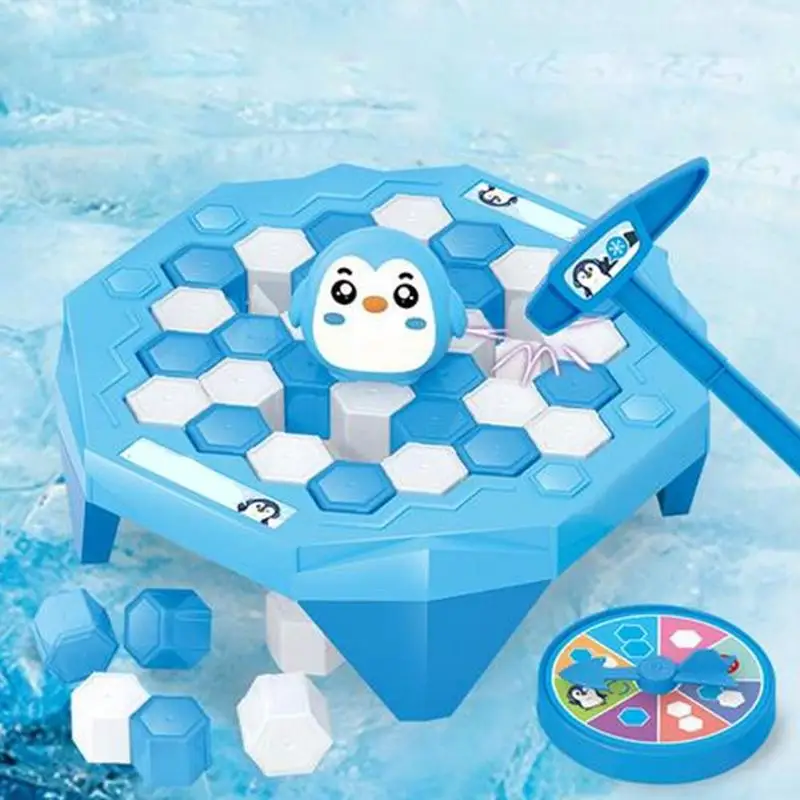 Penguin Ice Breaking Game Puzzle Table Knock Block Save Penguin On Ice Block Family Funny Game For Children's Day