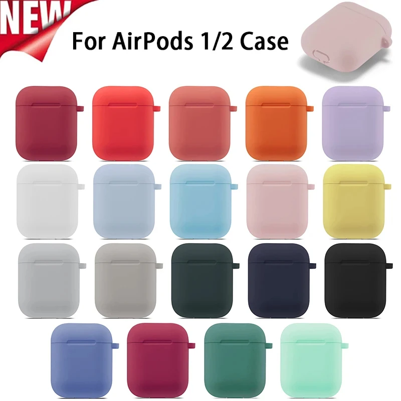 Silicone Earphone Cases For Airpods 1 Case Cover Headphone Accessories Protective Box For Apple Air pods 2 Case Charging box bag