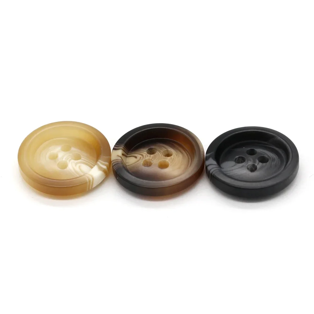 HENGC 15/18/20/23/25mm Classical Horn Resin Buttons for Clothing Man Coat Suit Jacket Pants Handmade Decorations Sewing Supplies