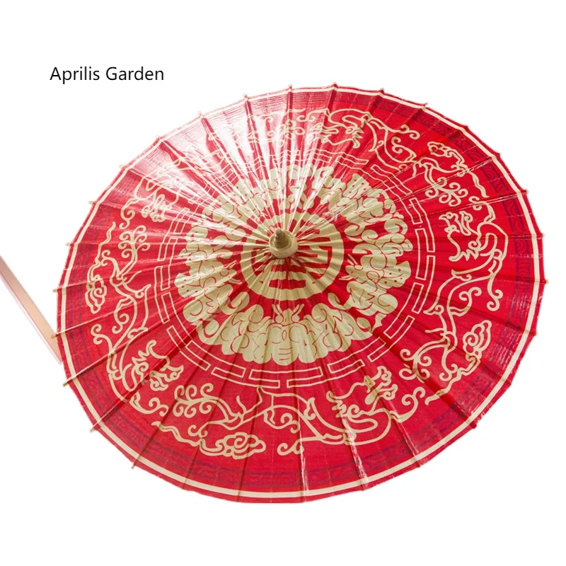 84/100CM Chinese Wedding Beach Umbrella Wedding Rainproof Handmade Oil Paper Umbrella Parasol Handu Red Color Cosplay