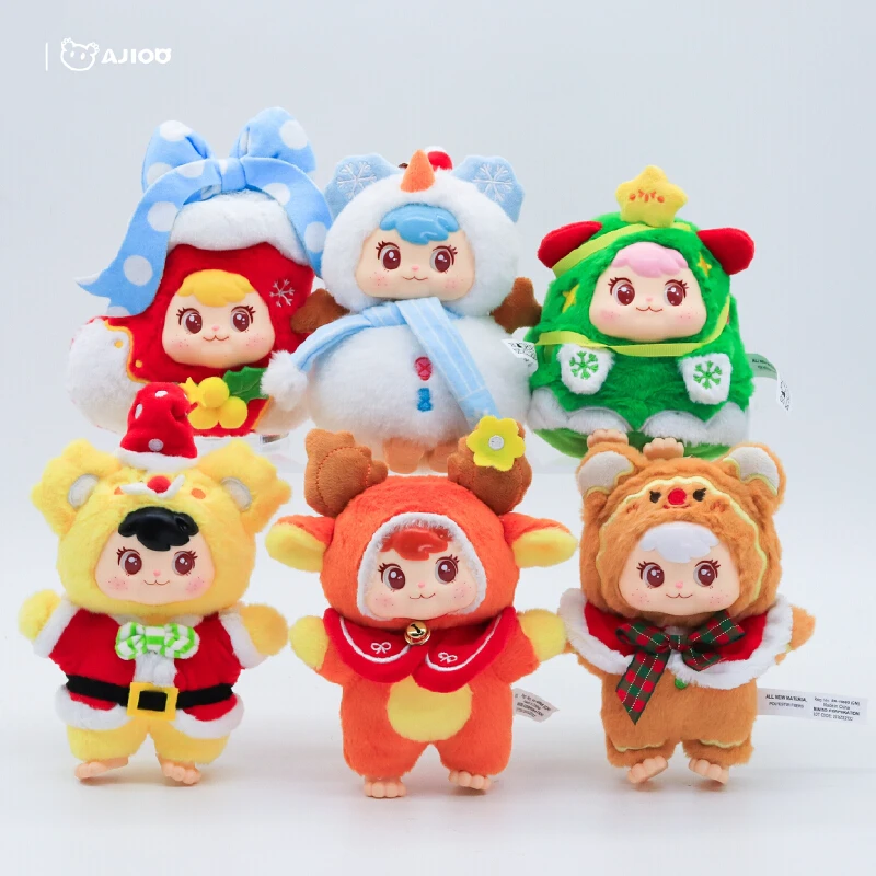 

Christmas Exclusive Blind Box Ajioo Christmas Party Vinyl Plush Toy Surprise Box Cute Doll Trendy Ornament Pendant Girls Gifts