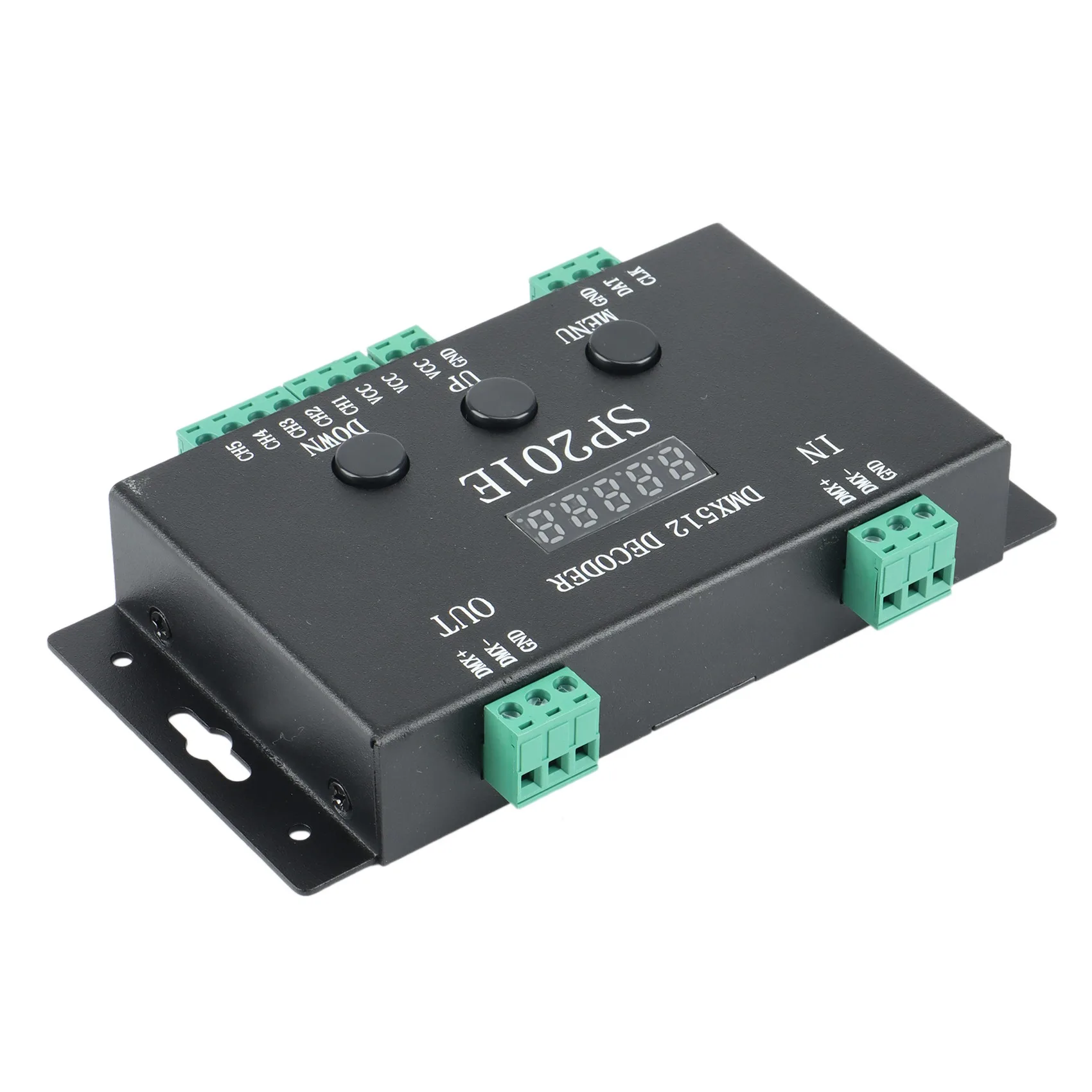 Controlador de tira de píxeles LED RGB ABGI-SP201E, decodificador DMX512 compatible con 3072 canales, Compatible con una variedad de Ics