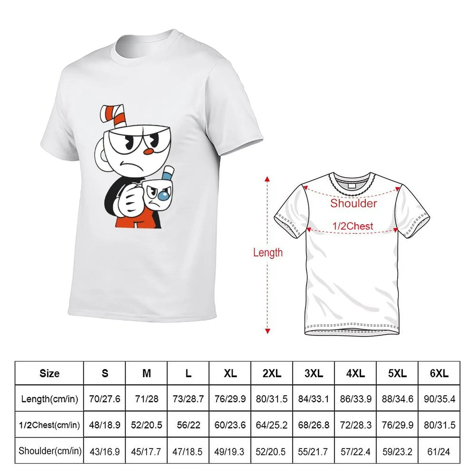 Cuphead and Mugman Angry T-Shirt tees fashion shirts vintage t shirt men