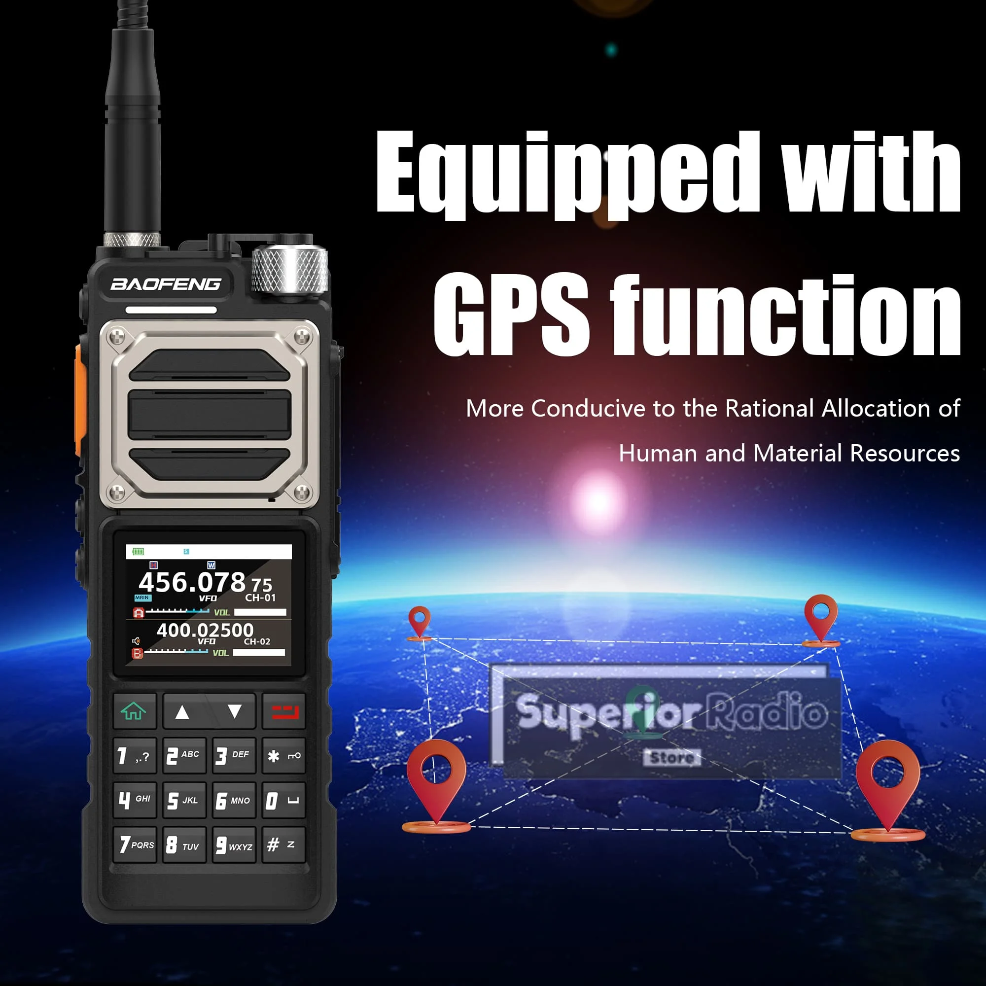Baofeng UV-25 Pro Walkie Talkie GPS Multi Band 999 Channel FM AM Type-C High Power Fall Alarm Wireless Copy Frequency Ham Radio