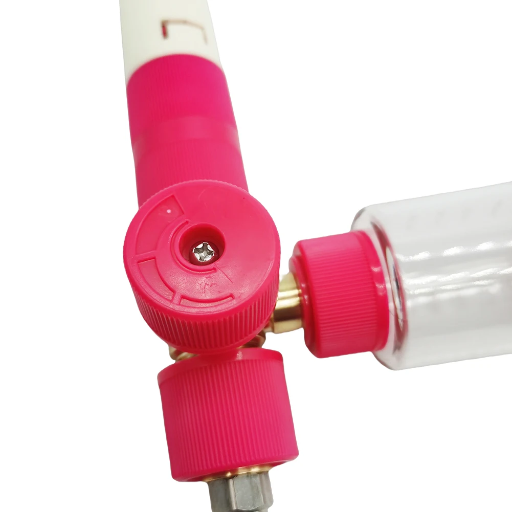 100 مللي وعاء رغوة المياه مع 1/4 بوصة موصل سريع الصابون رغوة رذاذ زجاجة قابل للتعديل ارتفاع ضغط الثلوج رغوة انس لغسيل السيارات
