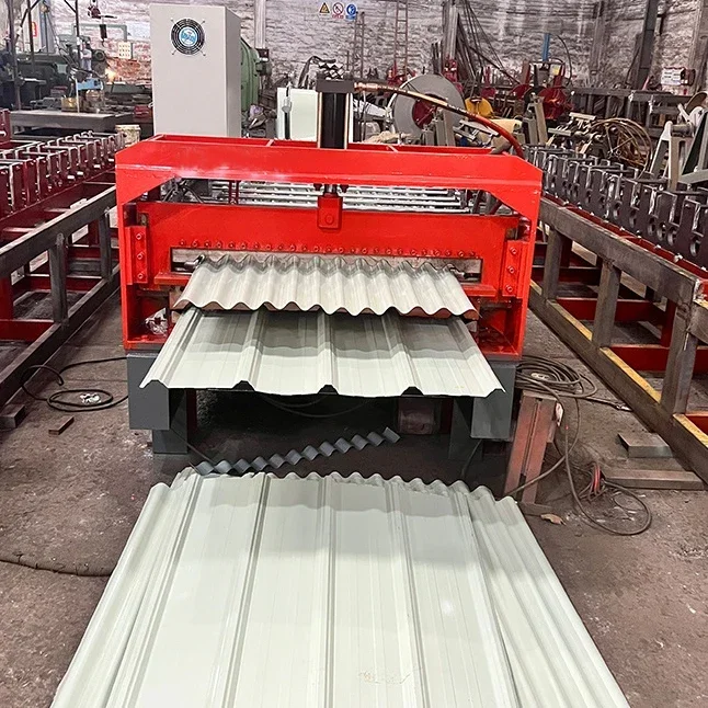 High-accuracy Double layer Roofing Sheet Making Corrugated Iron Glazed Tile Veneer Metal Roof Wall Panel Roll Forming Machine