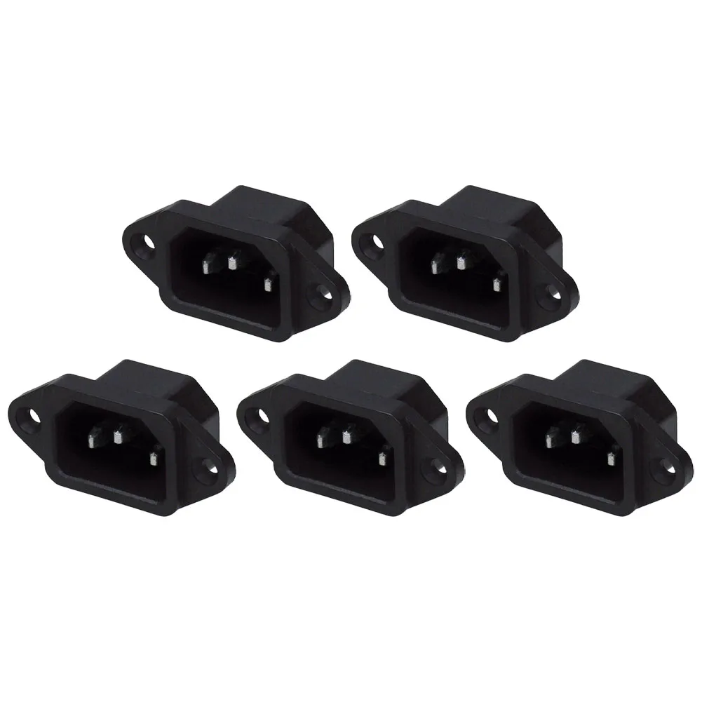5pcs AC-04 3-Pin Charging Socket Connectors with Male Female Interface Rated 250V 10A for Power Connection in Wiring Projects