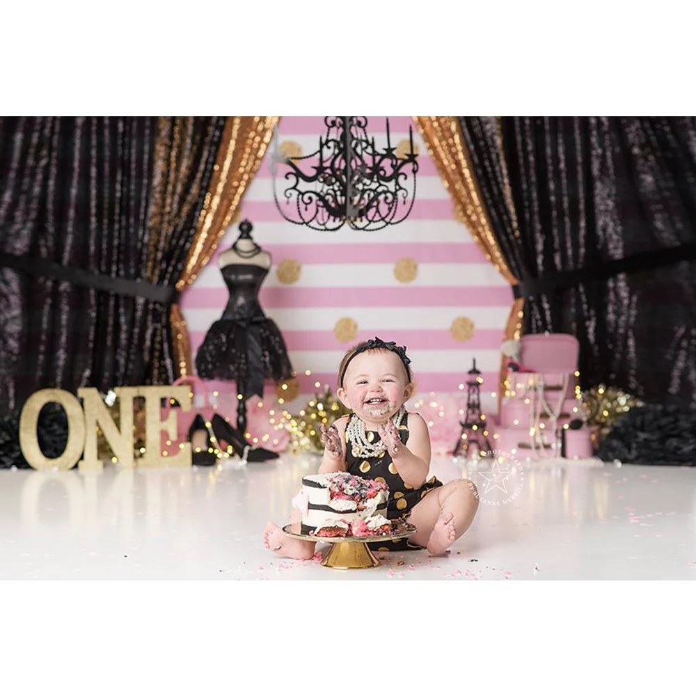 When In Paris Photo Background Fashion Party Dress Photography Backdrop Girl Princess Birthday Cake Smash Photo Studio Props