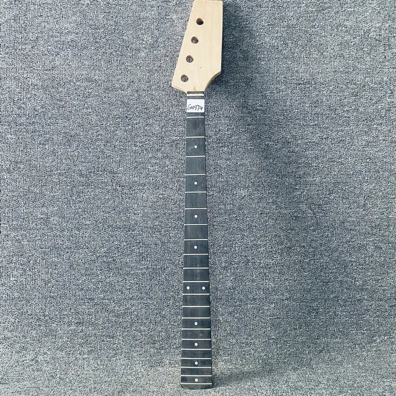 GN974 Headstock Uncut DIY Custom Order Unfinished Electric Bass Neck Maple with Rosewood No Logo for Replace 21 Frets