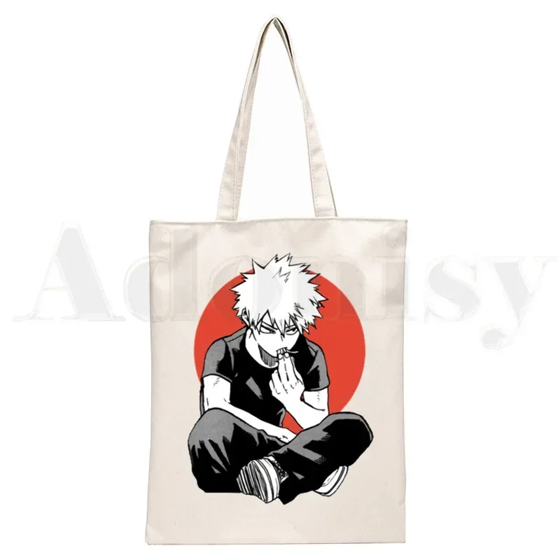 Boku No Anime My Hero Academia Bakugou Katsuki Graphic Cartoon Print Shopping Bags Girls Fashion Casual Pacakge Hand Bag